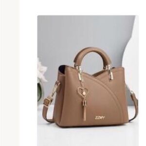 2 Piece Brown Tote Handbag Set Fashion/Clutch. CHARM NOT INCLUDED!